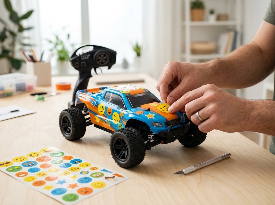Giv RC bilen et personligt udtryk med smiley klistermærker